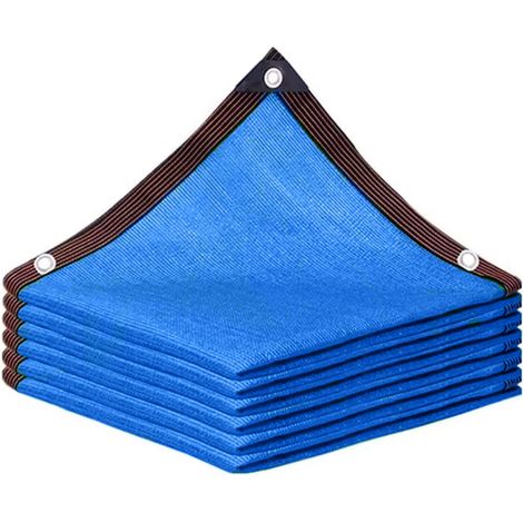 (Bleu, 3x3M) Filet d'ombrage, bloquant 90% des UV, avec perforations, convient aux pergolas, serres, jardins et patios. (1/5)