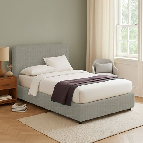 Cama de Matrimonio Bury, Desenfundable, Hecho en Italia, Gris (1/5)