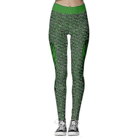 Weihnachtliche Damen-Leggings, Laufhosen, Stretchhosen-M-Green