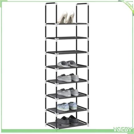 4100619 étagère à chaussures 8 niveaux 44x28x145 cm tissu non-tissé (1/5)