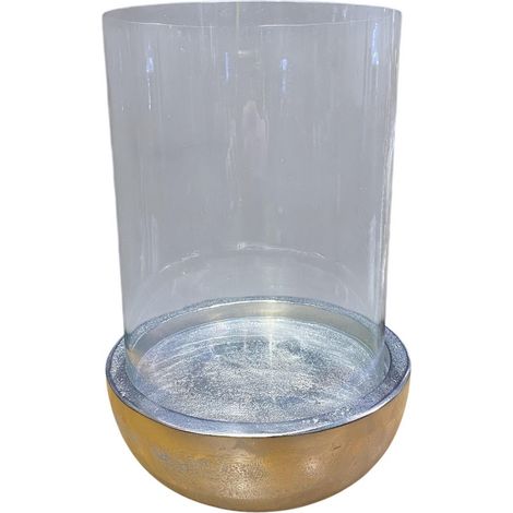 Hurricane Candle Holder - Nickel Plated - L25 x W25 x H32 cm