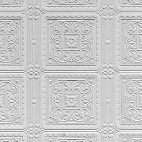 Paintable Wallpaper Luxury Textured Vinyl Embossed Turner Tile Anaglypta