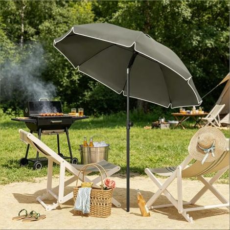 Strand Klappbarer Sonnenschirm,Runder Strandschirm,Gartenschirm,Außenschirm(beinhaltet nur Sonnenschirme) 
On-Site