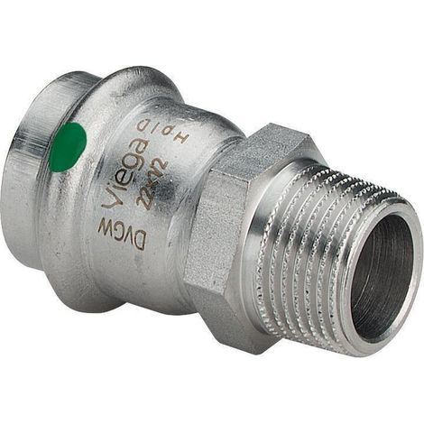 Viega Sanpress Inox Übergangsstück 436520 28mmxR 1, Stahl nichtrostend, Mehrkant, SC-Contur (1/5)