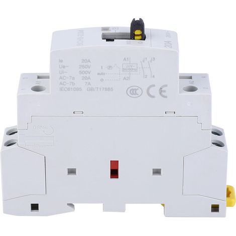 Contacteur Modulaire BCH8-20M 2P 20A 24V avec Commande Manuelle, Interrupteur AC pour Tableau Électrique, 2NO, Usage Domestique (1/5)