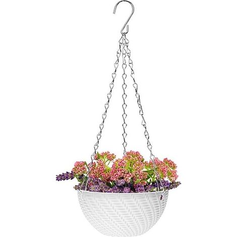 Jardinières suspendues en plastique avec trous de drainage et chaîne (1/5)