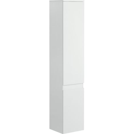 Meuble colonne salle de bain blanc 30x28x152,5 cm, 2 portes, 3 étagères ajustables, design contemporain (1/5)