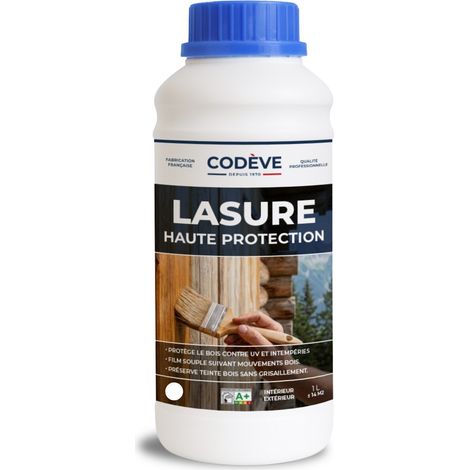 Lasure Haute Protection - 1 L - Codeve Bois - Chêne rustique - Pour Une Protection Optimum De Vos Bois En Climat Extrême.
