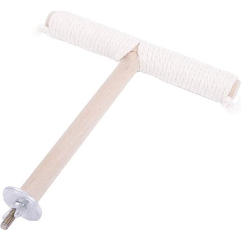 Support en bois pour oiseaux, barre en bois naturel, jouets, station de nettoyage, accessoires pour cage (1/4)