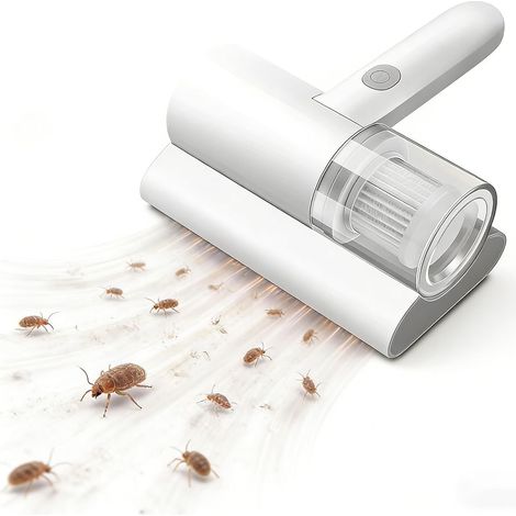 Aspirateur Anti-acariens pour Matelas avec lumière UV (Blanc) Aspirateur pour Matelas et réservoir Permanent de poussière pour Matelas canapés Coussins Tapis et Autres (1/5)