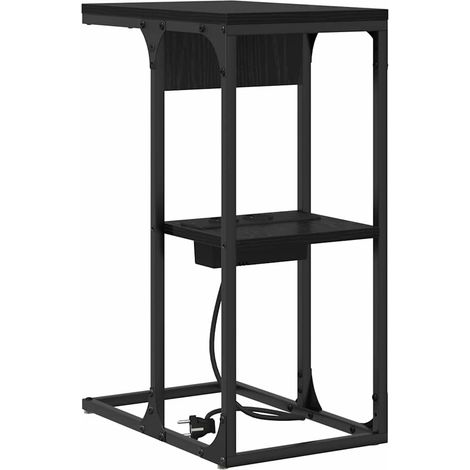 Maison Exclusive - Armadio da Notte Rovere Nero 41,5 x 26 x 60,5 cm (1/5)