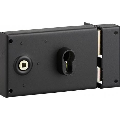 Thirard – Serrure horizontale en applique double entrée à fouillot – Axe 53mm – Dimensions 140x88mm – Pêne acier – Mécanisme 2 tours