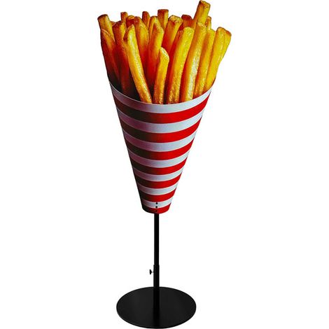 Figurine "FRITES" double face sur platine métallique noire (1/5)