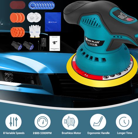 Polisseuse excentrique sans fil 12V Polisseuse auto 150mm Kit de polissage