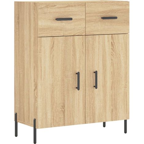 Credenza cassettiera mobile contenitore organizer cucina soggiorno salotto sonoma 695 x 34 x 90 cm legno ingegnerizzato marrone 020031674