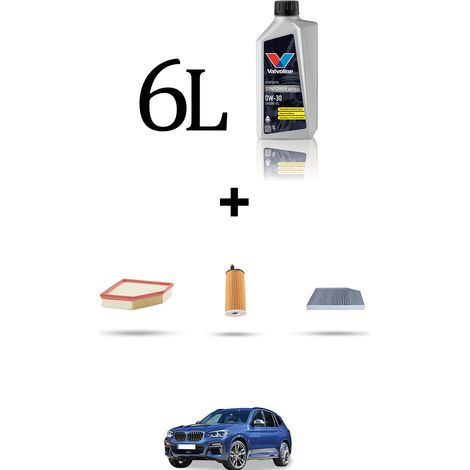Kit tagliando 3 FILTRI e 6L OLIO compatibile con Bmw x3 (G01,F97) 30ix 185kw dal 2017 (1/5)