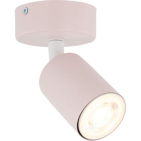 Lampe de chambre d'enfant métal GU10 ajustable rose rond Lampe d'enfant