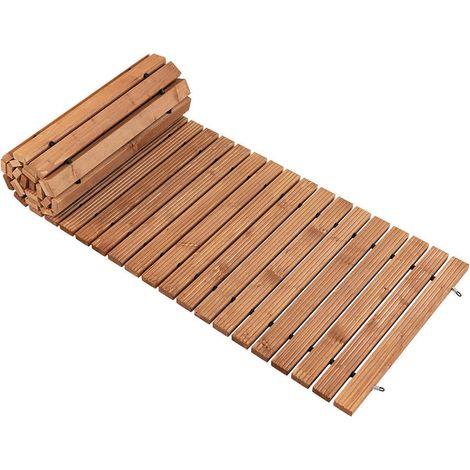 Pour créer un accès stable, ce chemin de jardin en bois se déroule facilement avec surface antidérapante (1/5)