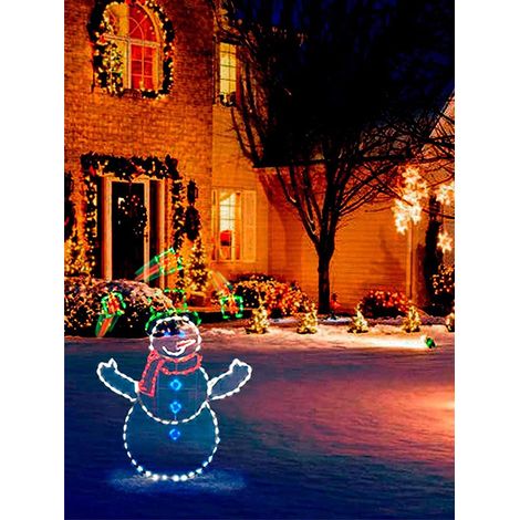 Lampe bonhomme de neige amusante en métal durable, lumière vive, décorative et élégante pour Noël et l'hiver. (1/5)