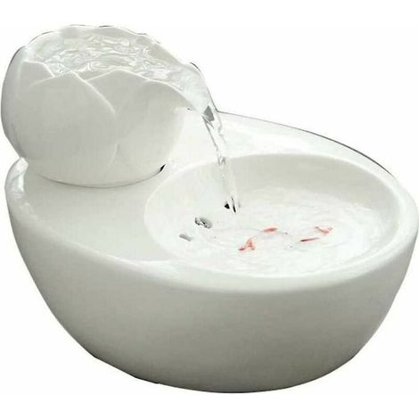 Fontana per gatti in ceramica da 1,3 litri – Design verticale silenzioso – Filtro attivo in cotone per acqua pulita – Prevenzione dei problemi renali (1/3)