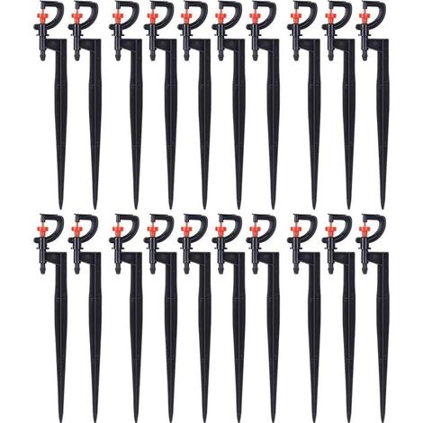 20-teiliges Set, 180° drehbare Mikrosprinkler, Typ G, für die Garten-, Gewächshaus- und Rasenbewässerung mit 4/7" (20 cm) Bewässerungsschlauch (1/5)