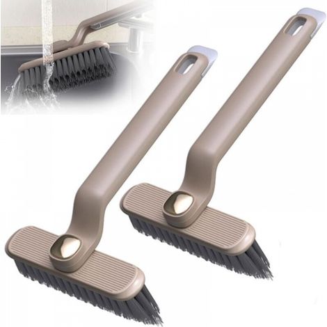 Lot de 2 brosses rotatives multifonctions pour le nettoyage des crevasses, rotation à 360 degrés, pour la cuisine et la salle de bain (kaki) (1/5)