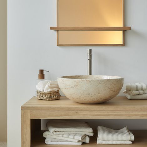 Vasque blanche en marbre Ibyza Cream (1/4)