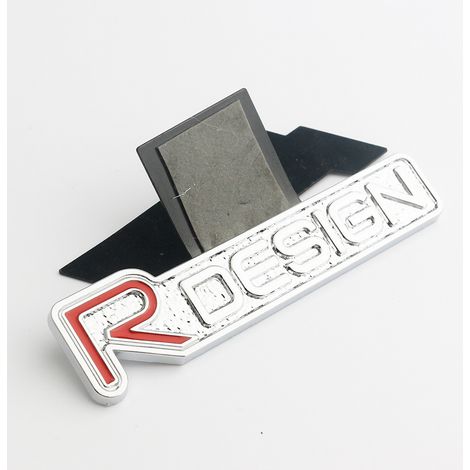 Car logo and lettering stickers for Volvo R Design XC60 V70 S60 V40 V60 C30 V50 (red and white)