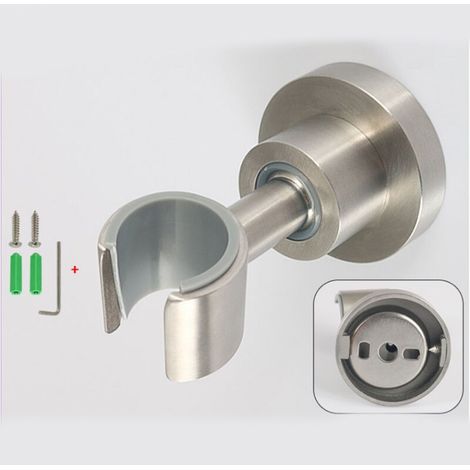 Support Douche - Acier Inoxydable 304 - Rotation Sphérique Ajustable - Fixation Murale Percée - Pour Pommeau de Douche - 1 Pièce (1/4)