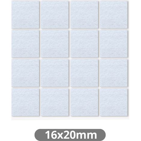 Set 16 fieltros adhesivos cuadrados 16x20mm Blanco GSC 003802765 (1/3)