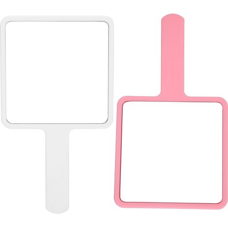 Tragbarer 2-teiliger Kosmetikspiegel mit Ständer – Rosa-weißes Beauty-Accessoire (1/5)