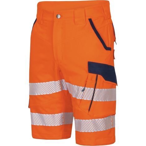 Vizwell Warnschutz-Shorts Flex-HiVis VWT192 Gr. 40 leuchtorange/marine