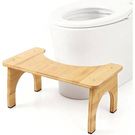 Tabouret de toilette pliable 1 unité Bambou naturel Position accroupie ergonomique pour la digestion Adultes (1/5)