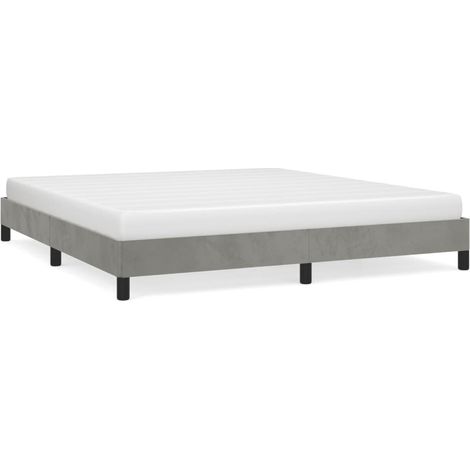 Maison Exclusive - Giroletto senza Materasso Grigio Chiaro 160x200 cm Velluto (1/5)
