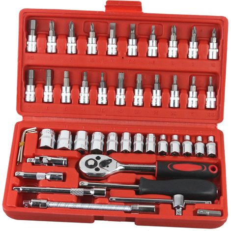 Jeu de 46 clés à douilles à usage rapide, sans échantillon, exclusivité Mexique, coffret complet pour mécaniciens. (1/5)