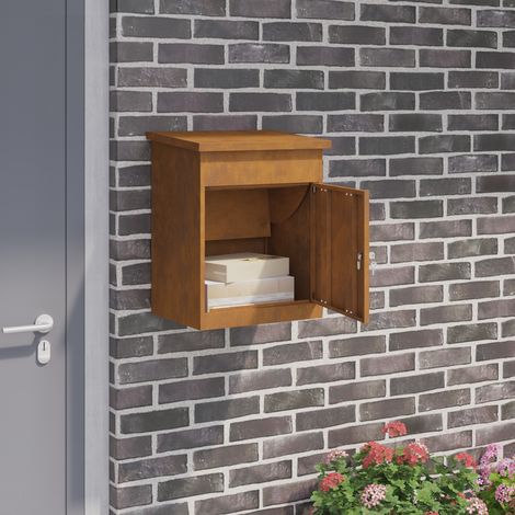 Paketdrop-Box mit Tür Rostig 47,5 x 38 x 59 cm Wetterfeststahl (1/5)
