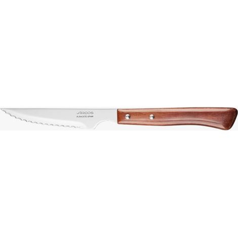 Couteaux de Table - Couteau à Viande en Acier Inoxydable. Lame et Manche en Bois Marron. Durable et Compatible Lave-Vaisselle (7'') (1/5)