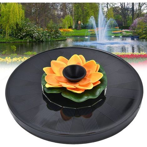 Pompe à Eau Solaire Flottante pour Jardin avec Nénuphar Décoration Étang Extérieur- (1/5)