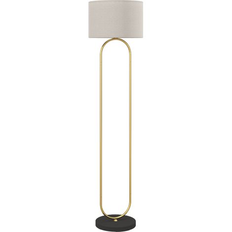 Lampadaire design néo-rétro métal doré ONDY noir, doré et marron (1/4)