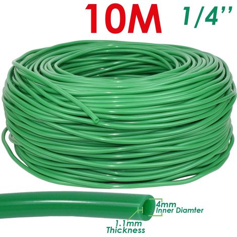 Tuyau d'arrosage de jardin 1/4 pouce (SPL11-066-10M-1/4'') en PVC 4/7 mm pour micro-irrigation goutte à goutte, balcon, pelouse et serre. (1/5)