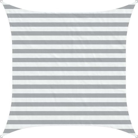 Voiles d'ombrage gris clair et blanches, 2 x 2 mètres (1/5)