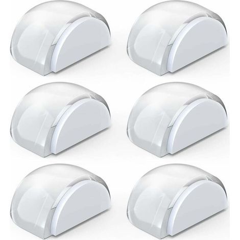 Butées de Porte Transparentes Adhésives Protection Sol Parquet Murs 6 Pièces Demi-Carré (1/4)