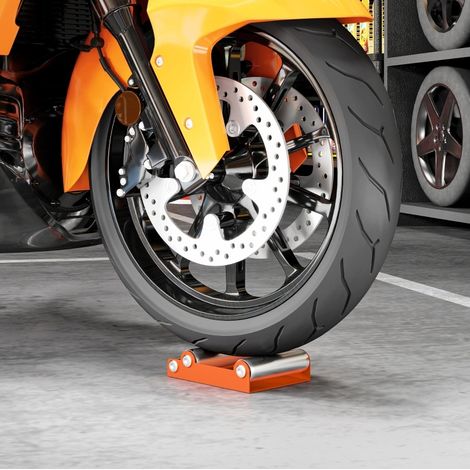Soporte de rodillo para rueda de moto, para limpieza y cadena, 220 kg, naranja HAVRYA (1/4)
