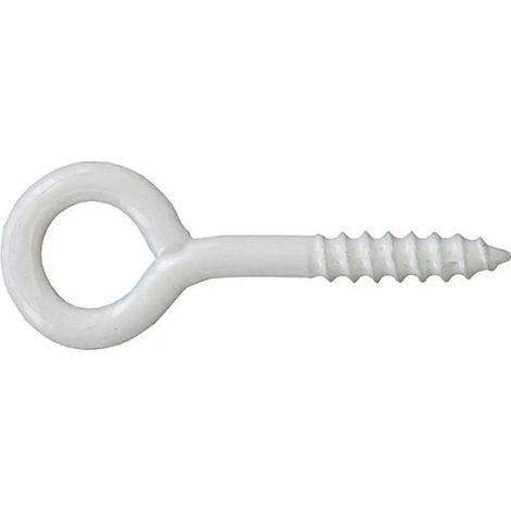 Puntale a vite, acciaio, bianco, rilsanizzato, 6 x 40 sc, 2 pezzi