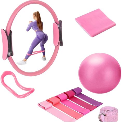 10 Piece Set of Pilates Rings, Pilates Ring, Pilates Essential Kit, Pilates Accessories, Set of Pilates Rings for Legs, Arms and Thighs (1/5)