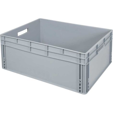 BRB Euro-Stapelbehälter mit 2 Durchfassgriffen, LxBxH 800x600x320 mm, grau (1/2)