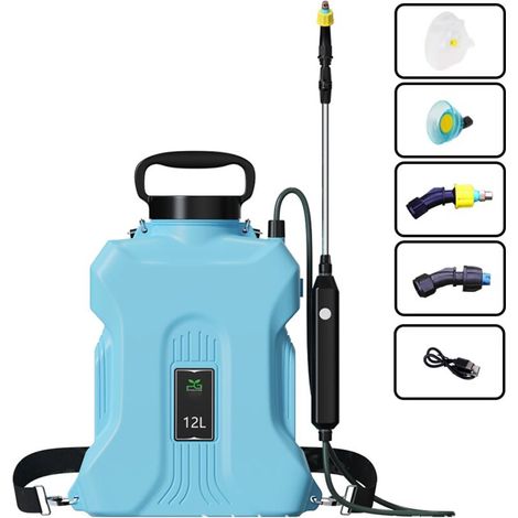 Pulvérisateur électrique grande capacité de 12 L, pulvérisateur dorsal à batterie pour le nettoyage, la désinfection et l'arrosage (1/5)