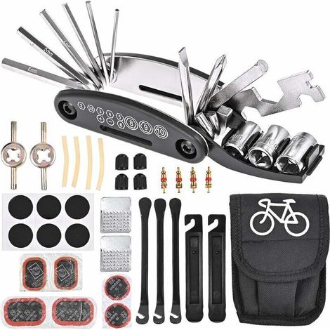 16-en-1 Outil Réparation Vélo Multifonctionnel d'outils de vélo Pliable Portable Kit Vélo Multi Outil Acier Inoxydable de Haute Qualité Kit Réparation Vélo Kit de Maintenance.35 pièces (1/3)