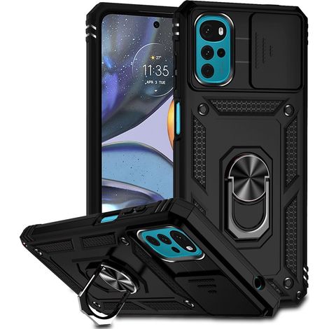Funda protectora para Motorola Moto G22, CamShield Slide, negra.