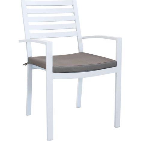 Garten im Freien mit Aluminiumstruktur Ambic und Dallas Kissen - White